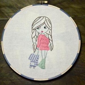 Adventure Girl, Hand Embroidery Pdf Pattern